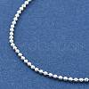 Adjustable Slider Brass Ball Chain Necklaces for Men Women NJEW-G160-13S-2
