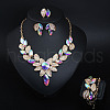 Leaf Alloy Glass Jewelry Sets for Women FS-WG27195-06-1