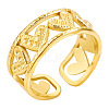 304 Stainless Steel Heart-shaped Cuff Ring Women YP5229-2-1