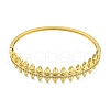Brass Micro Pave Clear Cubic Zirconia Hinged Bangles for Women BJEW-S168-02G-2