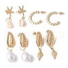 Bohemian Beach Shell & Pearl Dangle Earring Sets YO2102-1