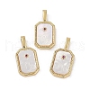 Rack Plating Brass Micro Pave Cubic Zirconia Pendants KK-U032-90G-08-1