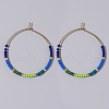 Glass Colorful Beads Hoop Earrings for Women SX7137-2-1