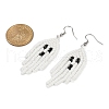 Halloween Theme Ghost Handmade Glass Seed Beaded Dangle Earrings EJEW-MZ00479-4