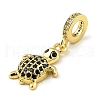 Rack Plating Brass Micro Pave Cubic Zirconia Pendant KK-H456-09G-2