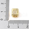 Brass Micro Pave Clear Cubic Zirconia European Beads KK-K368-01G-08-3