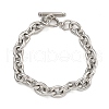 304 Stainless Steel Oval Link Chain Bracelets for Men Women BJEW-G723-01P-1