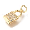 Brass Micro Pave Cubic Zirconia Pendants KK-Q001-15G-2