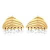 Nuggets 304 Stainless Steel Dangle Stud Earrings EJEW-D315-06G-4