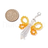 Angel Glass Pendant Decorations HJEW-TA00267-03-3