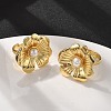 Flower Brass Finger Rings for Women RJEW-S622-06G-4