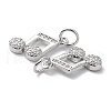 Brass Micro Pave Cubic Zirconia Pendants KK-R148-03P-2