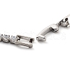 Clover Brass Micro Pave Cubic Zirconia Link Bracelets BJEW-C055-03P-3