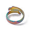 Ion Plating(IP) 304 Stainless Steel Ring Arowana Fish Wrap Open Cuff Ring for Women RJEW-C045-21M-3