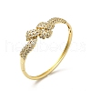 Clear Cubic Zirconia Bowknot Hinged Bangle BJEW-C030-02G-1