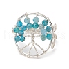 Natural Apatite Beads with Solid Round Brass Beads and Eco-Friendly Copper Wire Rings RJEW-TA00183-04-2