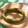 Sqaure Natural Southern Jade Beads Stretch Bracelets for Women Men BJEW-C097-06R-2