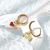 Heart Brass ABS Imitation Pearl Hoop Earrings EJEW-M077-18G-3