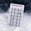 304 Stainless Steel with Cubic Zirconia Polishing effect Hoop Earrings EJEW-M001-26P-5