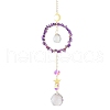 Crystal Glass with Natural Amethyst Sun Catcher Pendant PW-WG84674-01-1