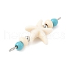 Dyed Synthetic Turquoise Starfish Rondelle Round Beaded Connector Charms PALLOY-JF04015-02-5