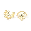 Rack Plating Brass Flower Bead Caps KK-K381-01G-01-2
