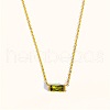 Birthstone Style Brass Cubic Zirconia Baguette Pendant Necklaces for Women FS-WGDF12C-08-1