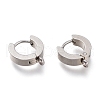 304 Stainless Steel Huggie Hoop Earrings Findings STAS-I167-01C-P-1