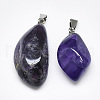 Natural Amethyst Pendants G-T122-32D-2