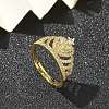 Virgin Mary Theme Clear Cubic Zirconia Finger Rings RJEW-G337-02G-05-1