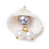 5Pcs 5 Colors Shell Pendants PALLOY-JF02976-3