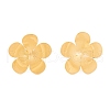 Ion Plating(IP) Flower 304 Stainless Steel Stud Earrings for Women EJEW-L272-031G-01-1