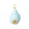 Copper Wire Wrapped Handmade Porcelain Pendants PALLOY-JF03335-1