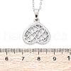 Mesh Heart 304 Stainless Steel Pendant Necklaces NJEW-M096-12P-3