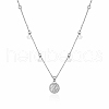 Stainless Steel Portrait Coin Pendant Necklace for Women's Daily Wear OA5992-2-1