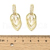 Brass Cubic Zirconia Hoop Earrings EJEW-M047-11G-2