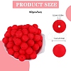 80Pcs Round Silicone Focal Beads SIL-SZ0001-24-35-2