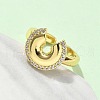 Brass Micro Pave Cubic Zirconia Open Cuff Rings RJEW-V009-11G-3