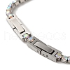 304 Stainless Steel Rhinestone Cup Chain Bracelets BJEW-S002-01F-3