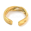 Ion Plating(IP) Twist 304 Stainless Steel Open Cuff Finger Rings for Unisex RJEW-P114-07G-3