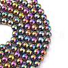 Non-magnetic Synthetic Hematite Beads Strands G-S096-10mm-5-2