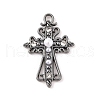 Cross Theme Brass Micro Pave Clear Cubic Zirconia Pendants ZIRC-I067-04B-01-1