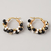 Handmade Glass Crystal Imitation Pearl Hoop Earrings HL6651-5-1