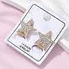 Star Brass Micro Pave Clear Cubic Zirconia Clip-on Earrings EJEW-U049-01G-2