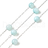 304 Stainless Steel Cable Chains with Dyed Shell Beads STAS-B067-04B-01-1