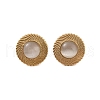 Ion Plating(IP) 304 Stainless Steel Stud Earrings for Women EJEW-N055-20G-1