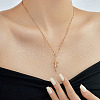 Elegant Vintage Style Brass Clear Cubic Zirconia Heart Sword Pendant Necklaces MI3084-1-2