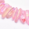 Electroplated Natural Quartz Crystal Beads Strands G-P368-05E-5