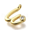 Brass Micro Pave Cubic Zirconia Pendants KK-B132-12G-W-2