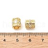 Column Brass Micro Pave Clear Cubic Zirconia European Beads KK-L237-017G-3